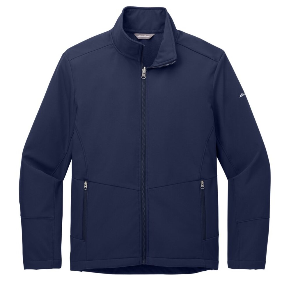 Eddie Bauer Soft Shell Jacket Size Fleece Lined Navy Blue Full Zip Medium EUC - Picture 1 of 5